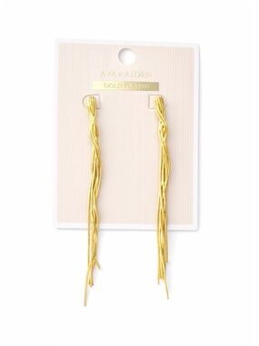 Ava & Aiden Gold Plated Twisted Chain Tassel Fringe Light Earrings